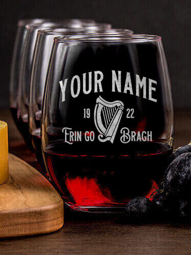 Erin Go Bragh : Cheese Board Wine Glass Gift Sets - Engraved