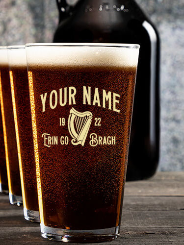 Erin Go Bragh : Growler Pint Glass Gift Sets - Color Printed