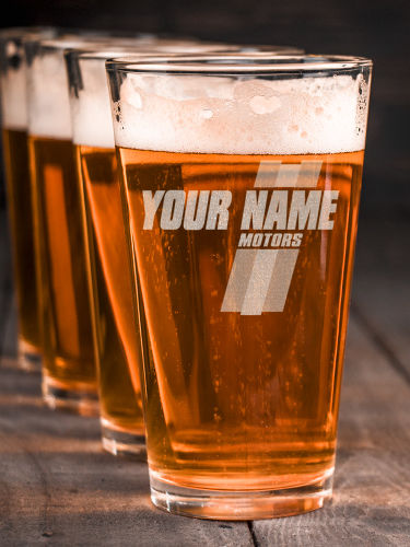 Vintage Motors : Pint Glasses - Engraved
