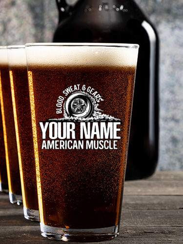American Muscle : Growler Pint Glass Gift Sets - Color Printed