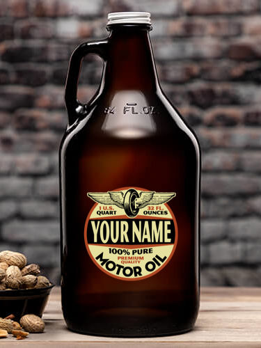 Motor Oil : Beer Growlers - Color Printed