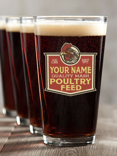 Poultry Feed : Pint Glasses - Color Printed