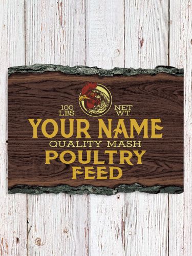 Poultry Feed : Faux Sliced Log Plaque