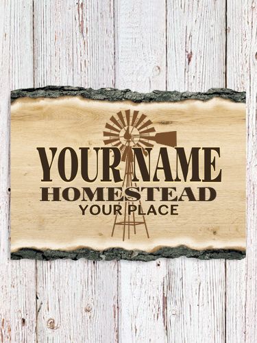 Homestead : Faux Sliced Log Plaque