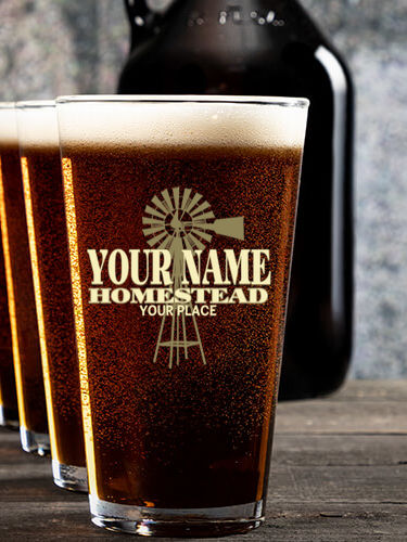 Homestead : Growler Pint Glass Gift Sets - Color Printed