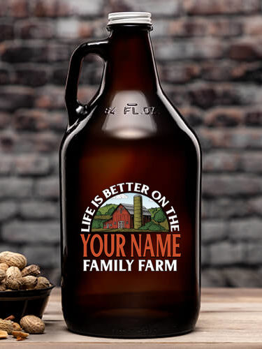 Life Is Better Farm : Beer Growlers - Color Printed