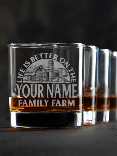 Life Is Better Farm : Rocks Glasses - Engraved