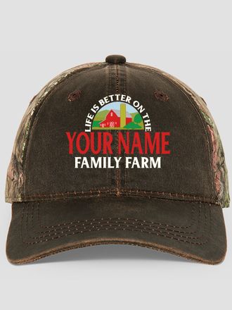Life Is Better Farm : Embroidered 2-Tone Camo Hats