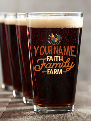 Faith Family Farm : Pint Glasses - Color Printed