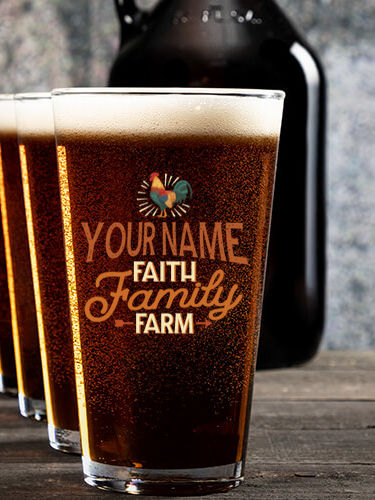 Faith Family Farm : Growler Pint Glass Gift Sets - Color Printed