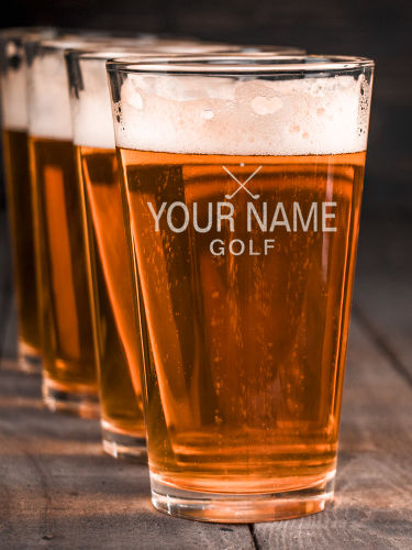 Golf : Pint Glasses - Engraved