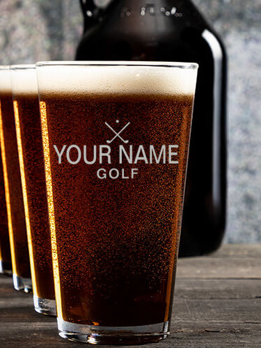 Golf : Growler Pint Glass Gift Sets - Color Printed