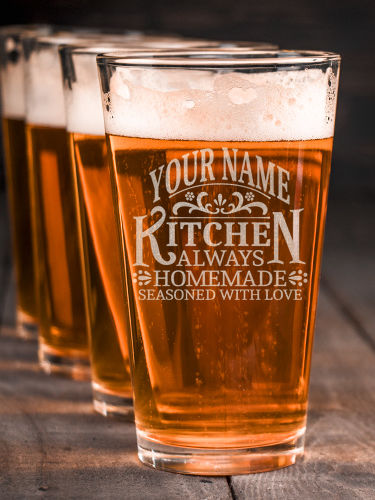 Vintage Kitchen : Pint Glasses - Engraved