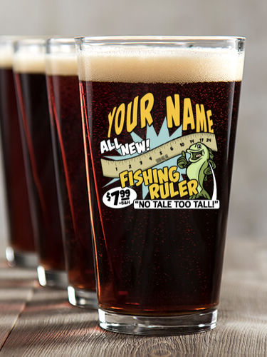 Fishing Ruler : Pint Glasses - Color Printed