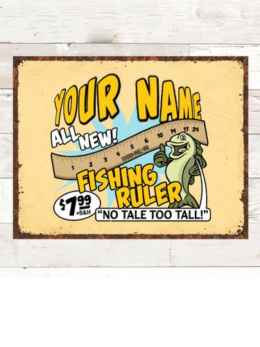 Fishing Ruler : Tin Signs