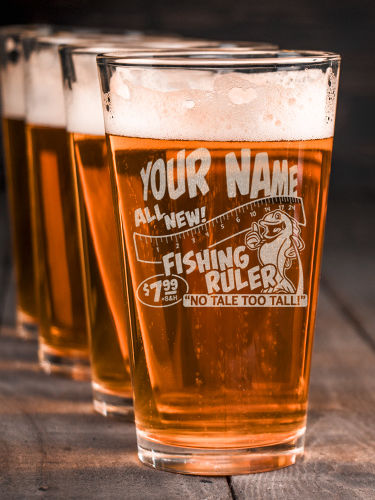 Fishing Ruler : Pint Glasses - Engraved