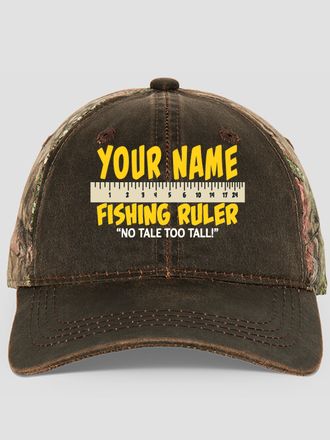 Fishing Ruler : Embroidered 2-Tone Camo Hats