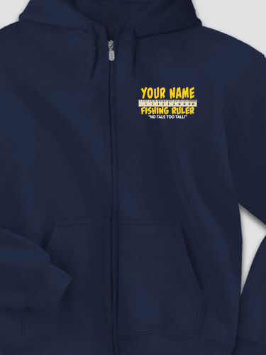 Fishing Ruler : Embroidered Zip Hoodies
