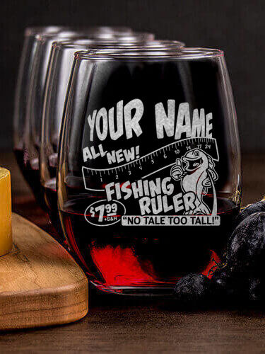 Fishing Ruler : Cheese Board Wine Glass Gift Sets - Engraved