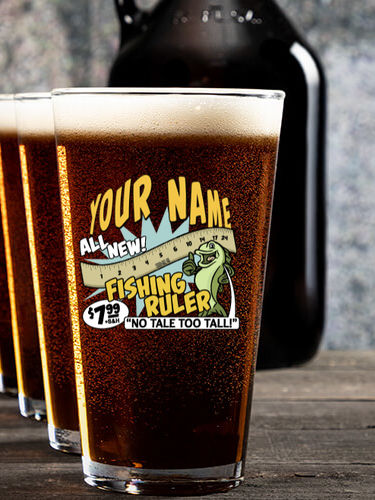 Fishing Ruler : Growler Pint Glass Gift Sets - Color Printed