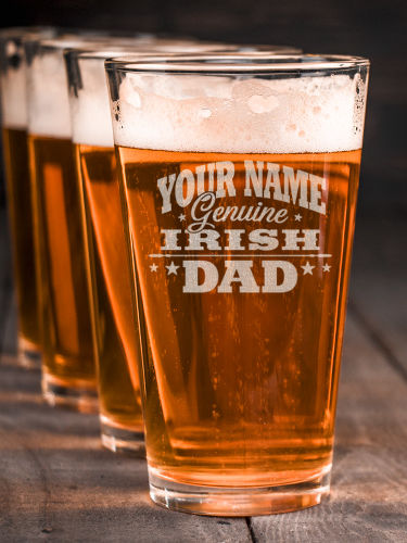 Irish Dad : Pint Glasses - Engraved
