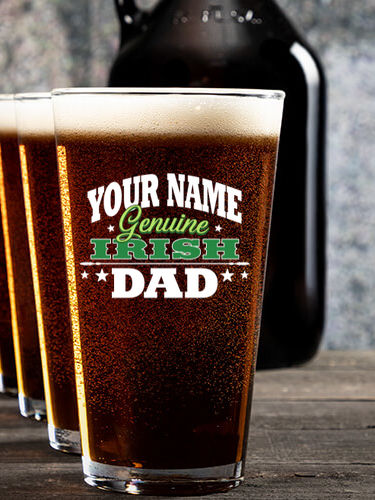 Irish Dad : Growler Pint Glass Gift Sets - Color Printed