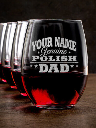 Polish Dad : Stemless Wine Glasses - Engraved