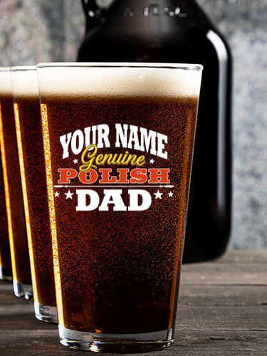 Polish Dad : Growler Pint Glass Gift Sets - Color Printed