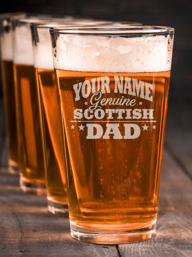 Scottish Dad : Pint Glasses - Engraved