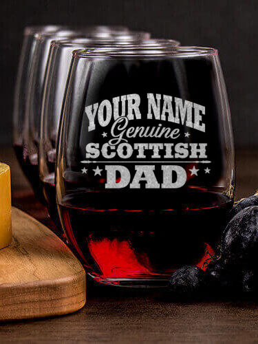 Scottish Dad : Cheese Board Wine Glass Gift Sets - Engraved