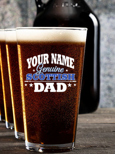Scottish Dad : Growler Pint Glass Gift Sets - Color Printed
