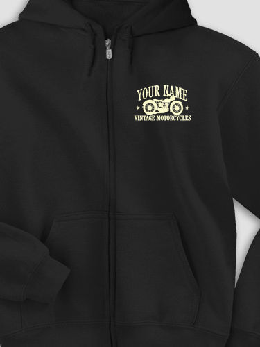 Vintage Motorcycles : Embroidered Zip Hoodies