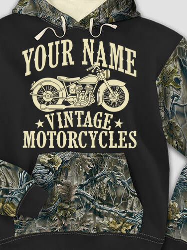 Vintage Motorcycles : Printed 2-Tone Camo Hoodies