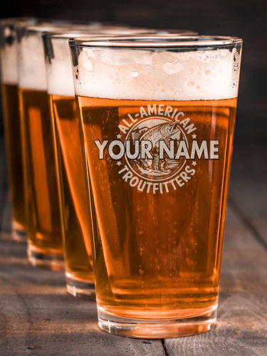 Troutfitters : Pint Glasses - Engraved