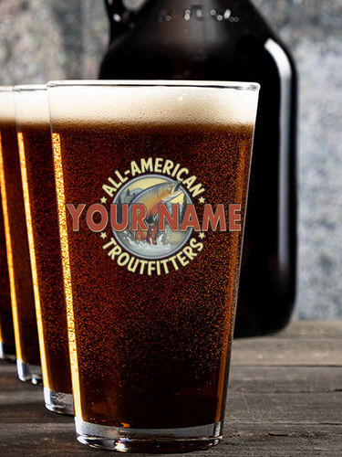 Troutfitters : Growler Pint Glass Gift Sets - Color Printed