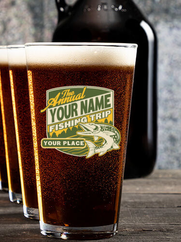 Fishing Trip : Growler Pint Glass Gift Sets - Color Printed