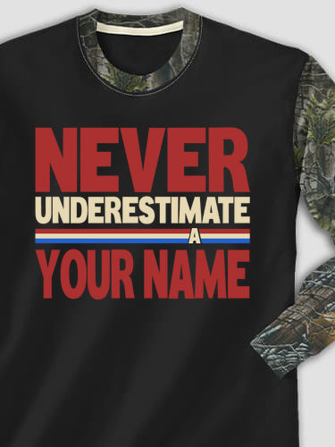 Never Underestimate : Printed 2-Tone Camo Long Sleeves
