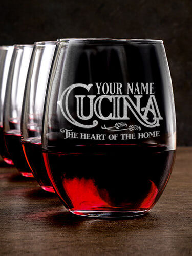 Cucina : Stemless Wine Glasses - Engraved