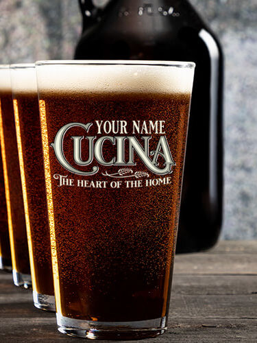 Cucina : Growler Pint Glass Gift Sets - Color Printed