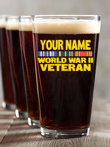 WW2 European Veteran : Pint Glasses - Color Printed