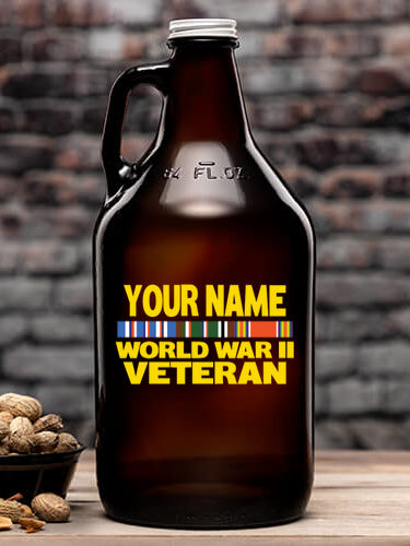 WW2 European Veteran : Beer Growlers - Color Printed