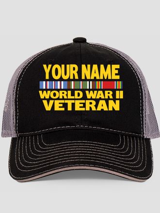 WW2 European Veteran : Embroidered Trucker Hats