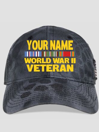 WW2 European Veteran : Embroidered Kryptek Tactical Camo Hats