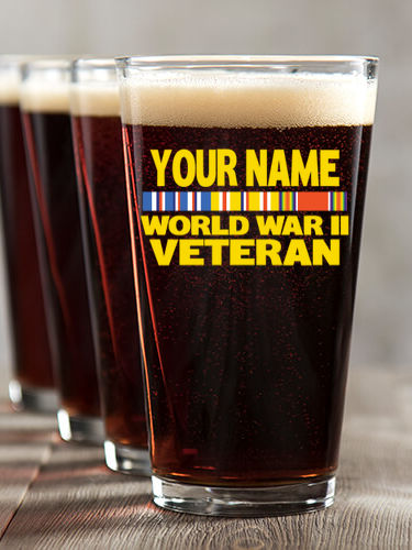 WW2 Pacific Veteran : Pint Glasses - Color Printed
