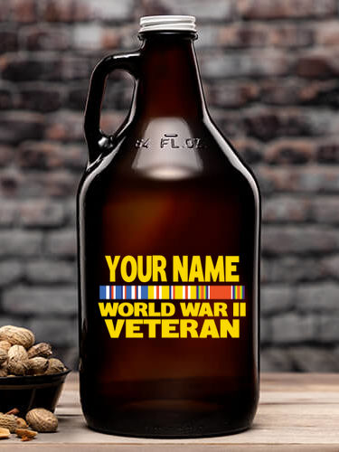 WW2 Pacific Veteran : Beer Growlers - Color Printed