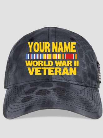 WW2 Pacific Veteran : Embroidered Kryptek Tactical Camo Hats