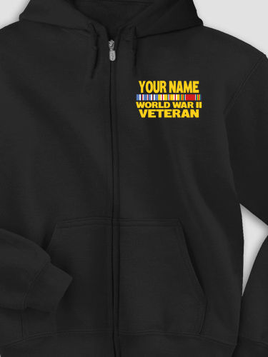 WW2 Pacific Veteran : Embroidered Zip Hoodies