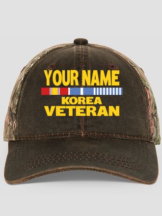 Korea Veteran : Embroidered 2-Tone Camo Hats