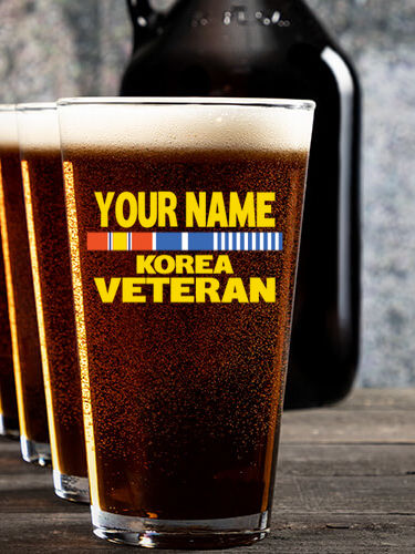 Korea Veteran : Growler Pint Glass Gift Sets - Color Printed