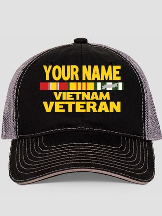 Vietnam Veteran : Embroidered Trucker Hats